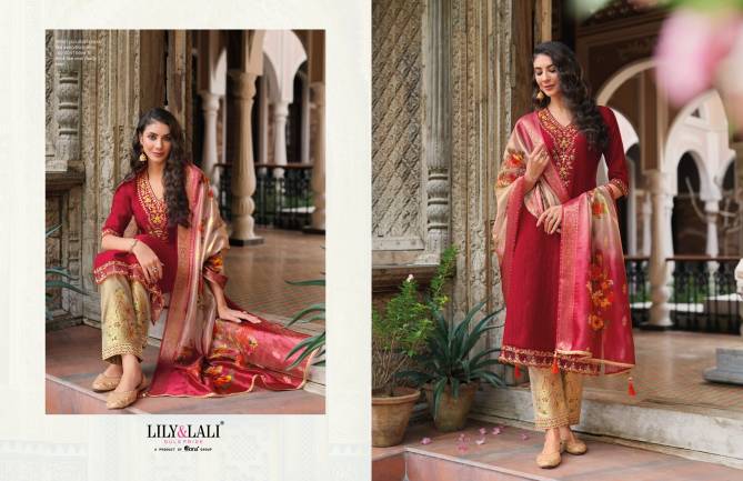 Meenakari Vol 4 By Lily And Lali Embroidery Kurti With Bottom Dupatta Wholesale Shop In Surat